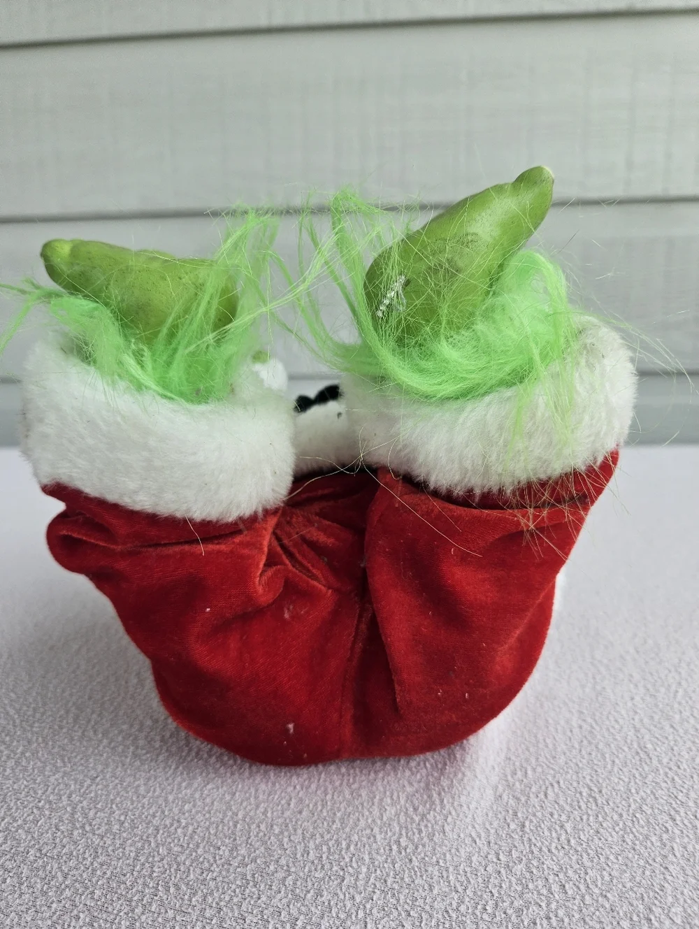 Baby Grinch Christmas Doll Green Santa Claus Soft Plastic Handmade 11